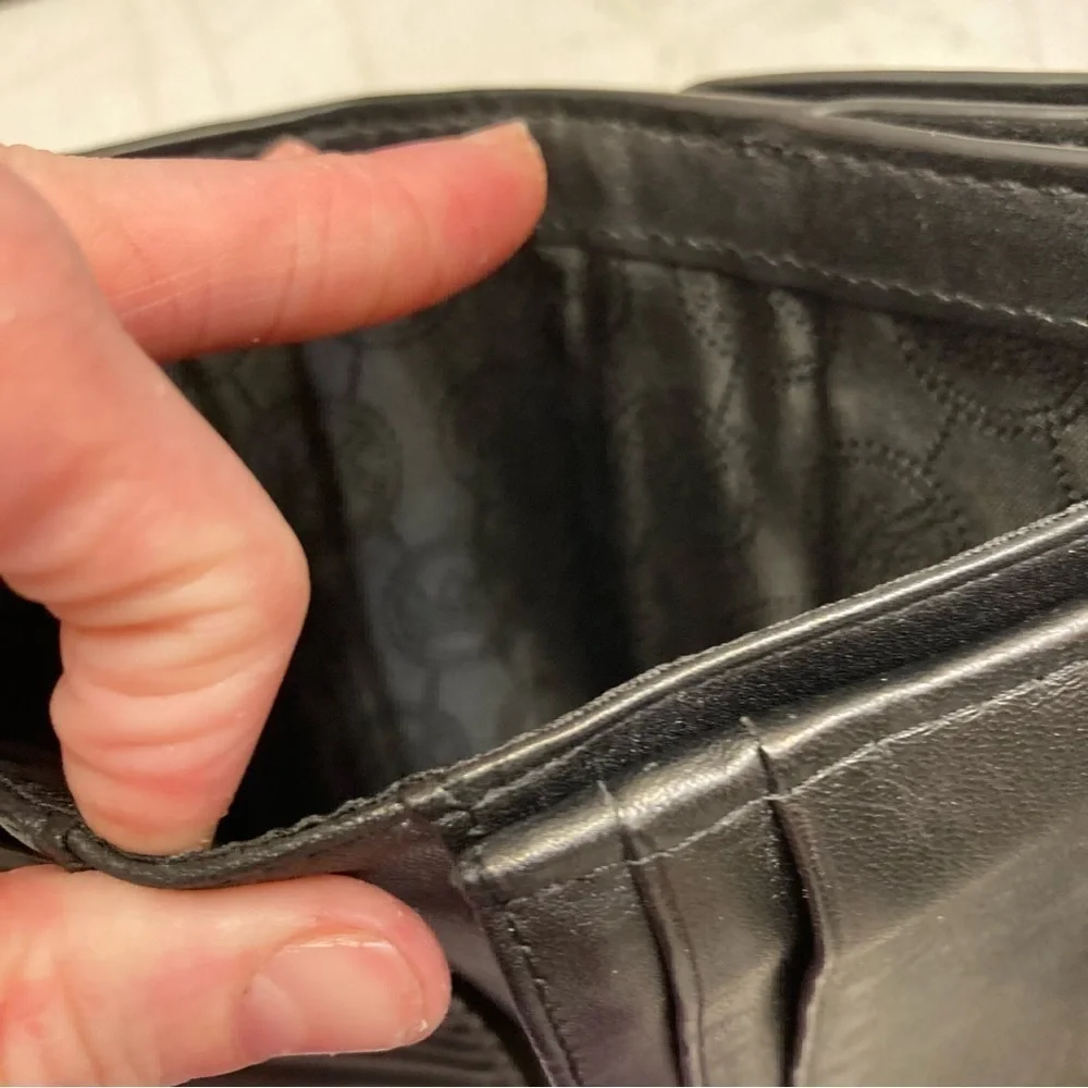 Michael Kors black leather clutch wallet